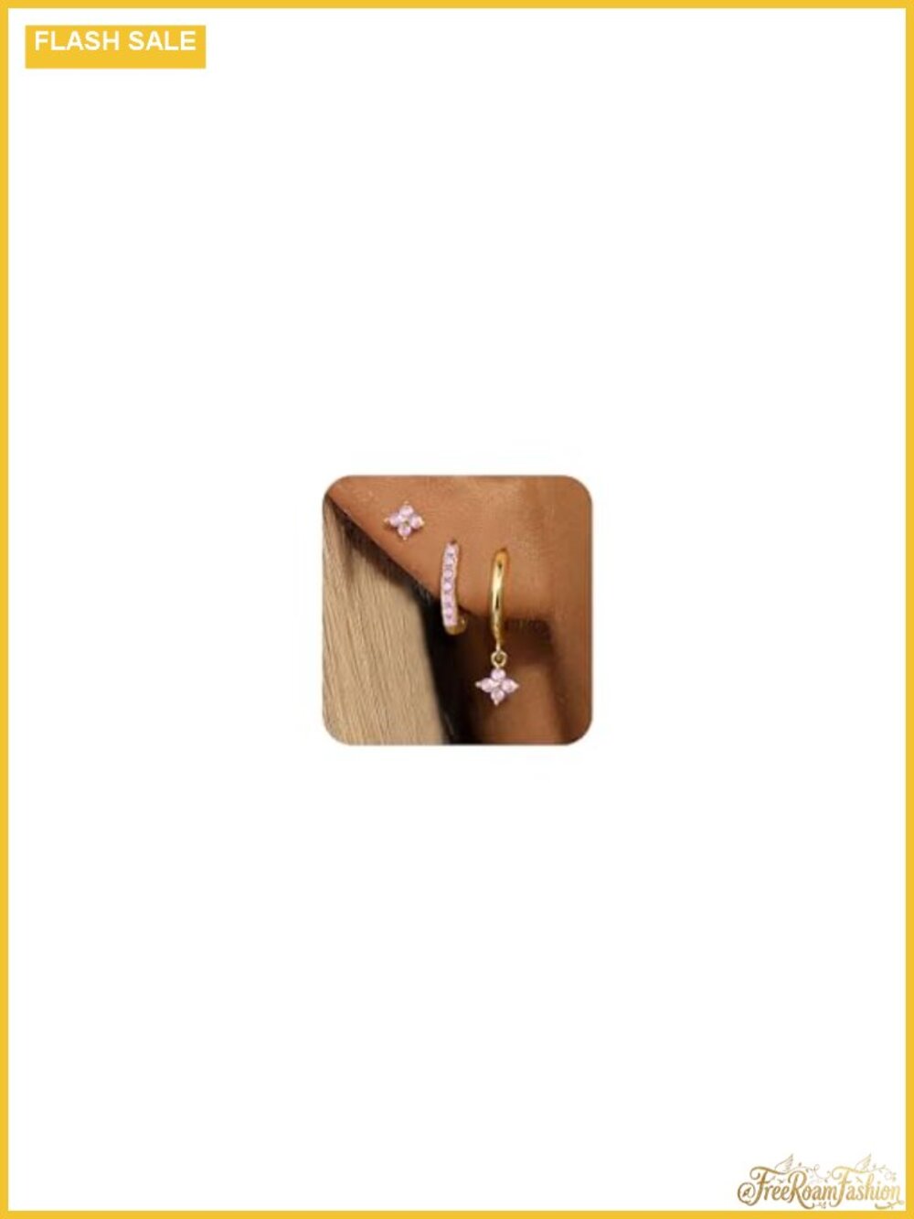 3 Pair Gold Hoop Earrings Set for Women Hypoallergenic 14K Gold Plated
